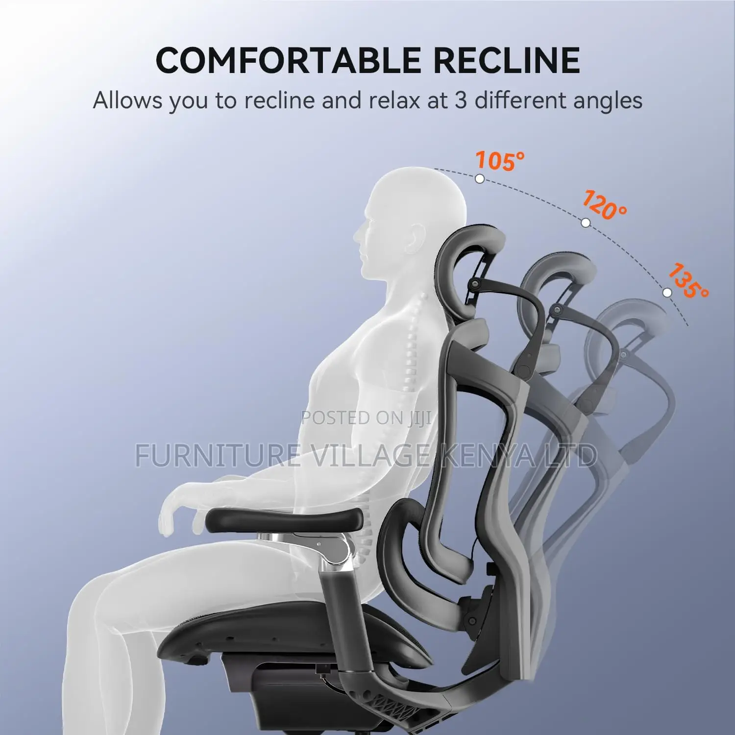 Ergonomic Office Chair With Soft 6d Armrests| Dynamic Lumbar Support