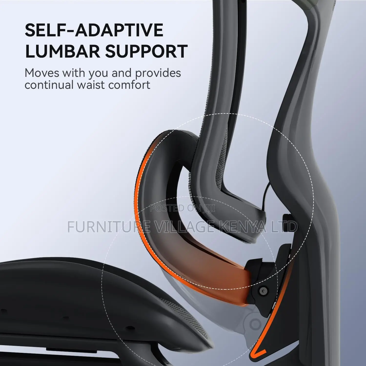 Ergonomic Office Chair With Soft 6d Armrests| Dynamic Lumbar Support