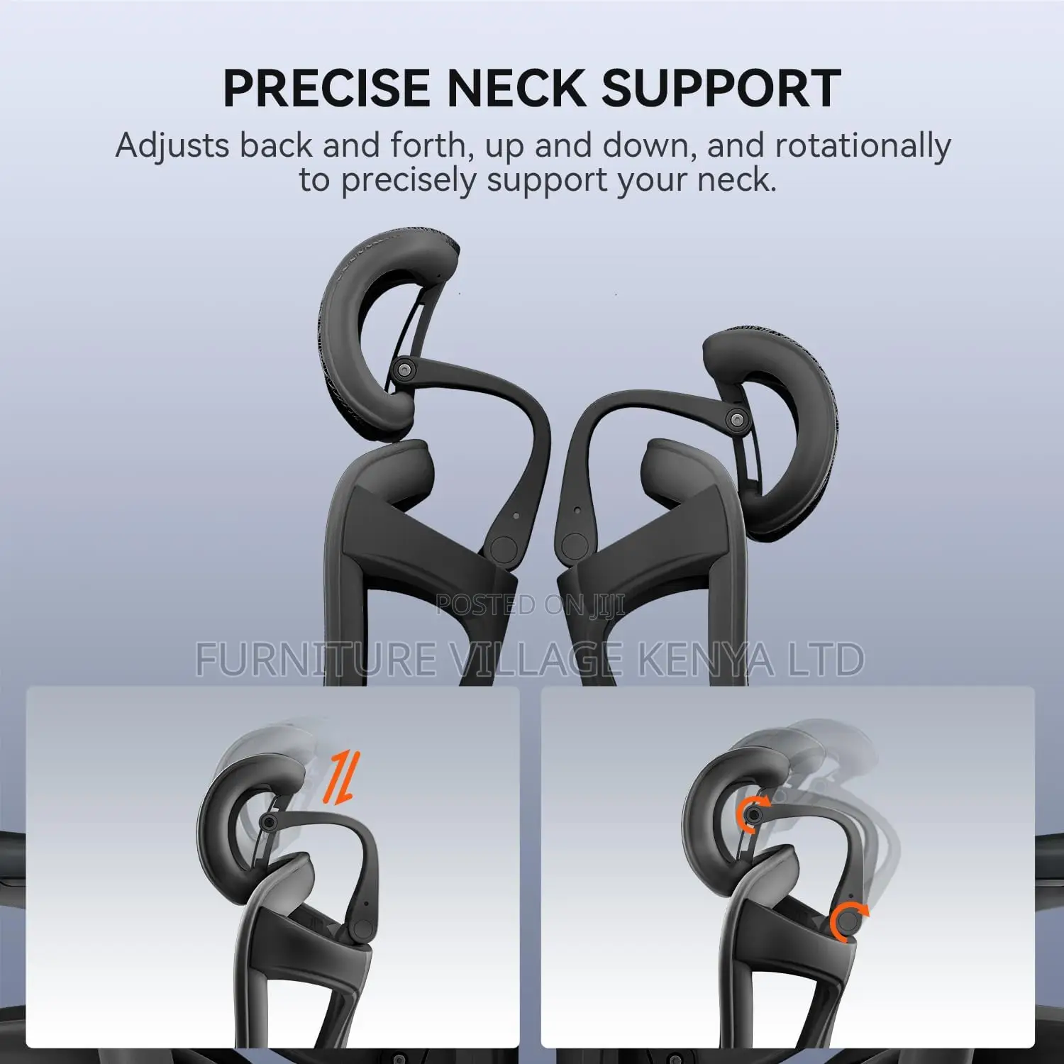 Ergonomic Office Chair With Soft 6d Armrests| Dynamic Lumbar Support