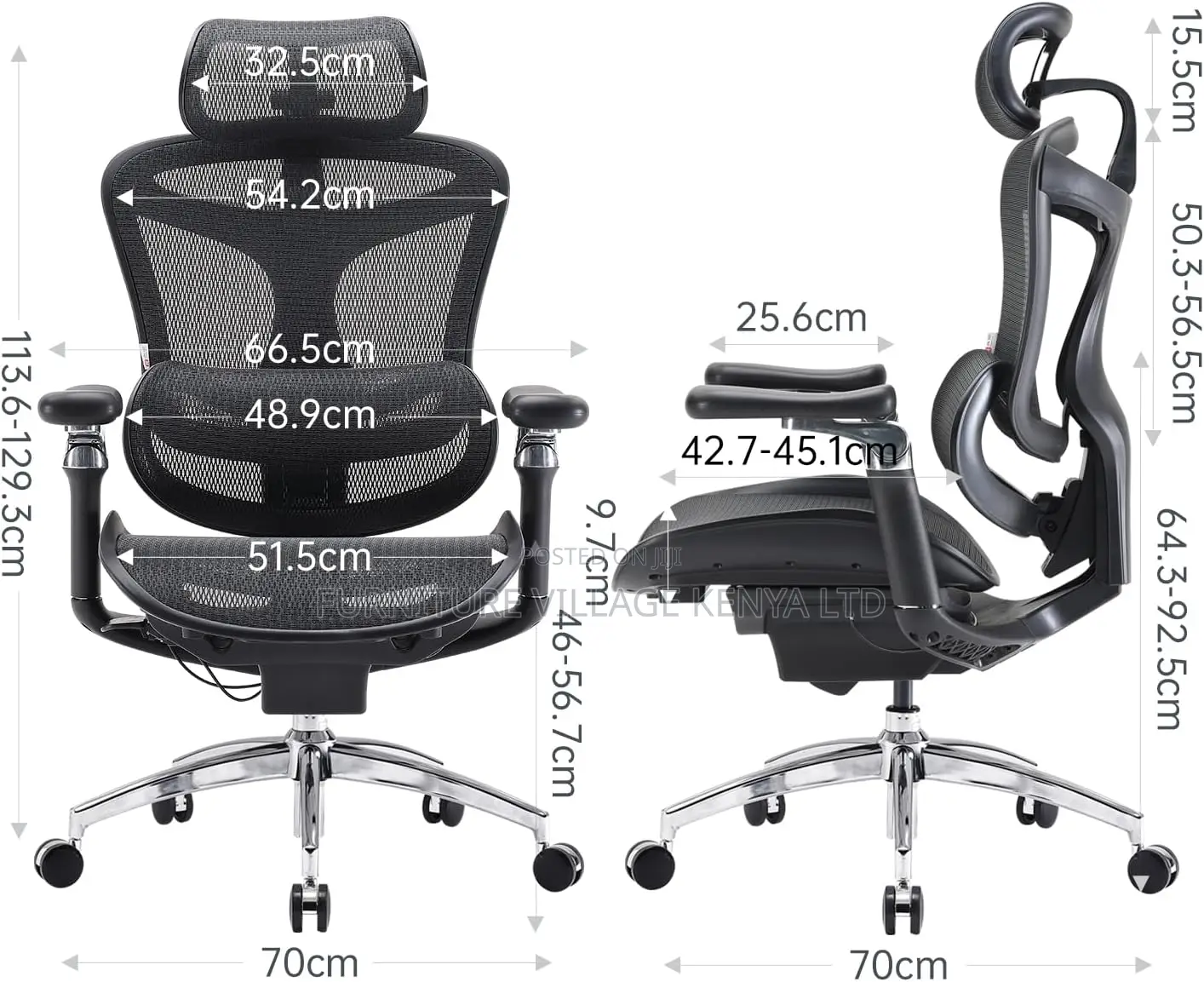 Ergonomic Office Chair With Soft 6d Armrests| Dynamic Lumbar Support