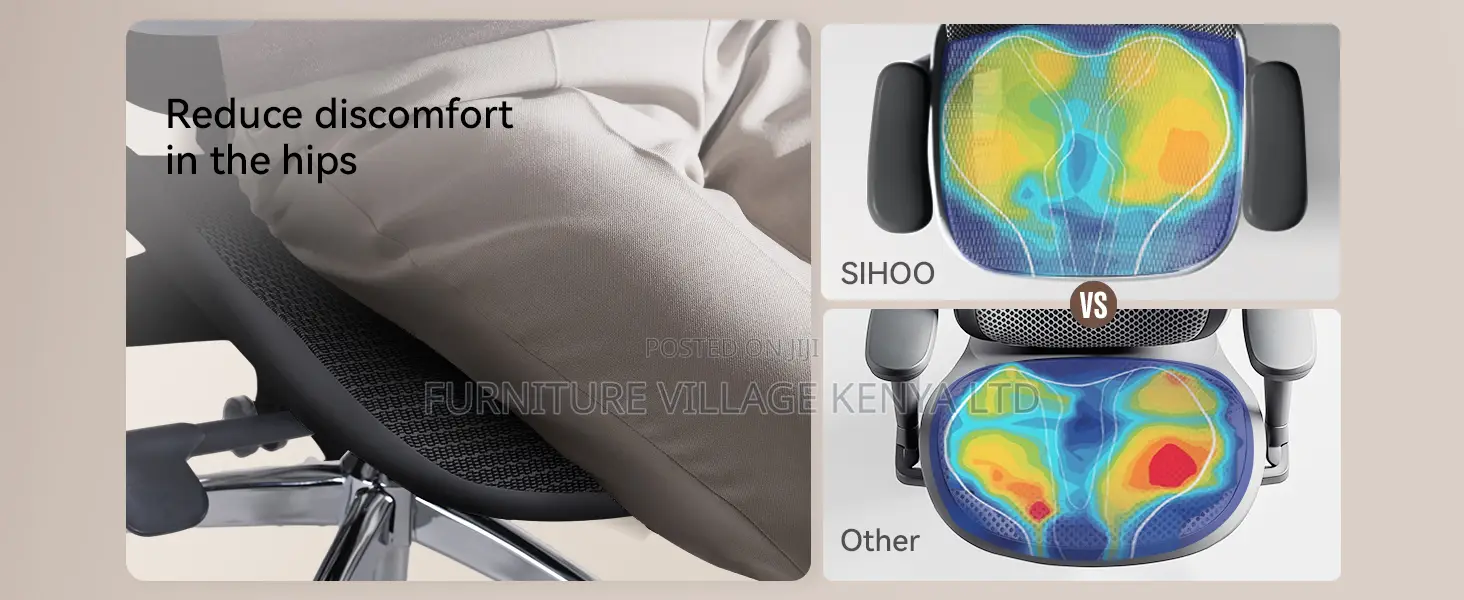 Ergonomic Office Chair With Soft 6d Armrests| Dynamic Lumbar Support