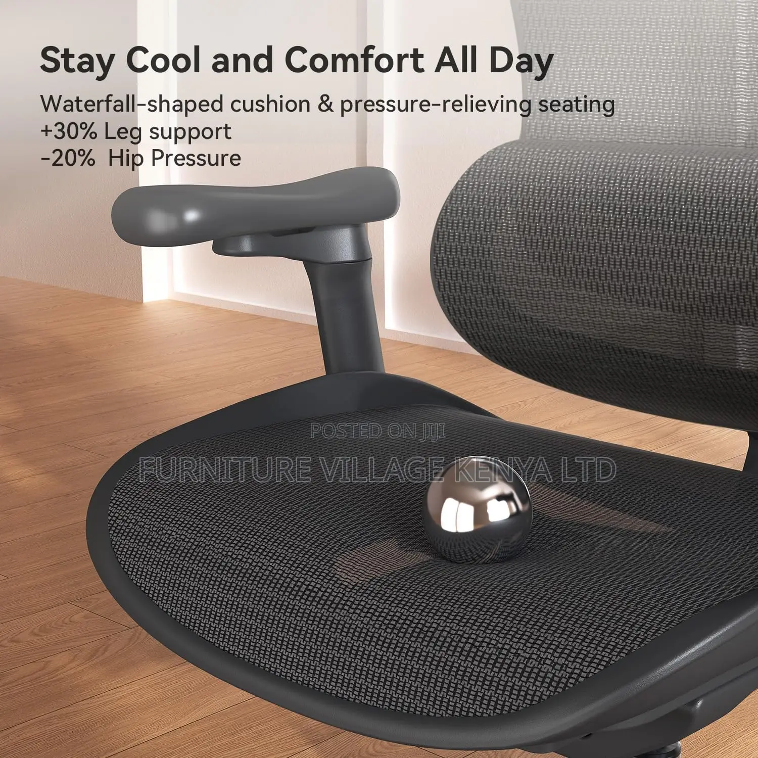 Ergonomic Office Chair With Soft 6d Armrests| Dynamic Lumbar Support