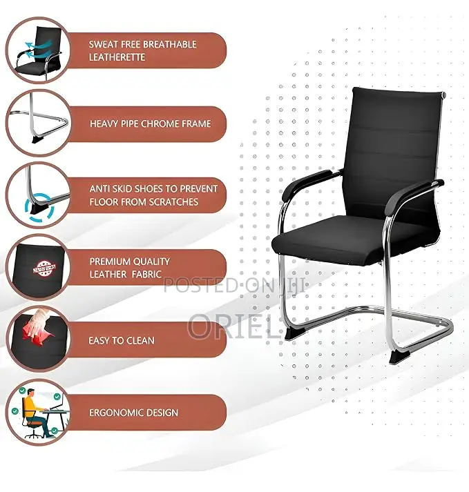 Office Waiting Chair : Executive Leather Visitor Chair