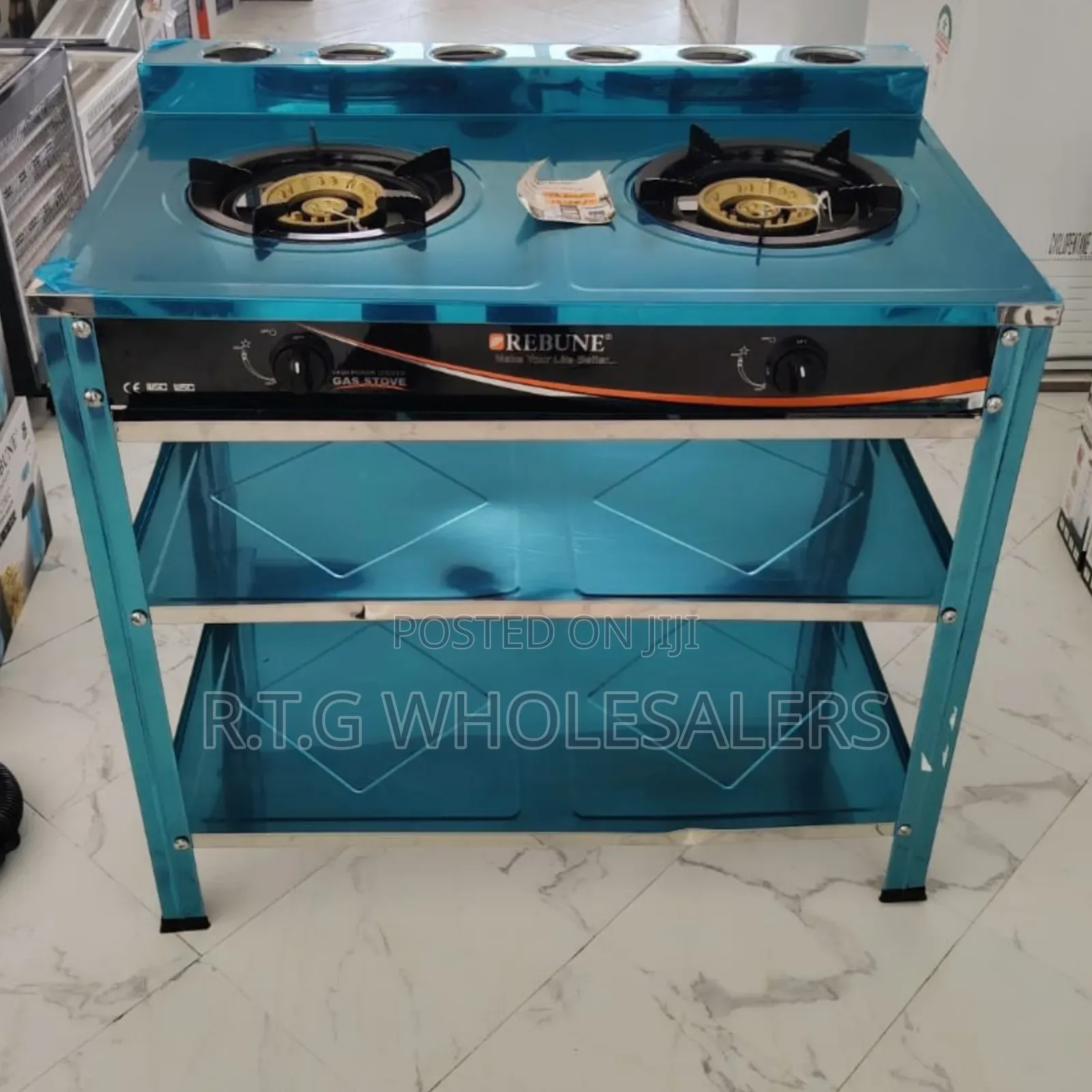 Heavy Duty Rebune Double Burner Standing Gas Stove