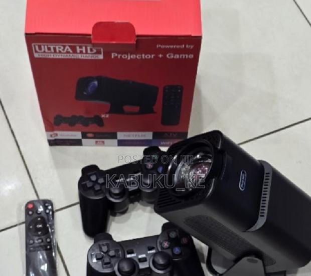 Hy320 Game Projector With Wireless Gaming Controller Uk Plug - Black - thumbnail 3