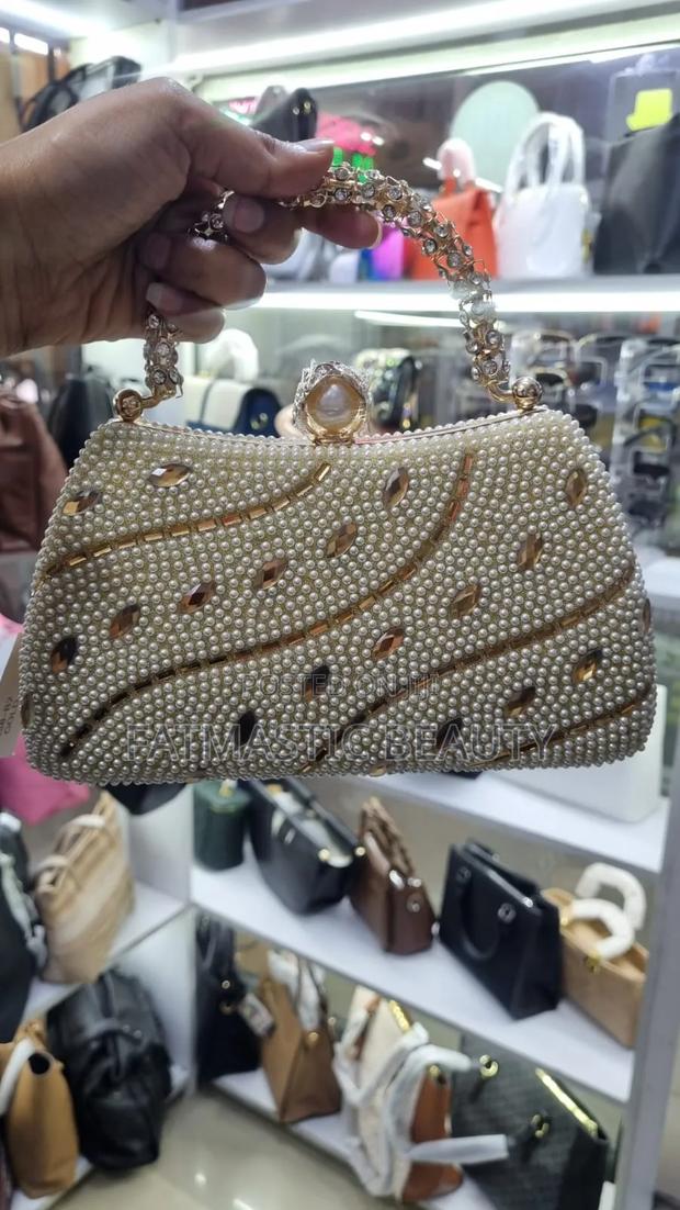 Gold Clutch Bag Pearl - main view