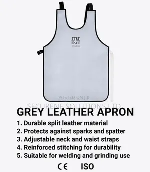 Ttst Gray Leather Apron For Industrial Safety