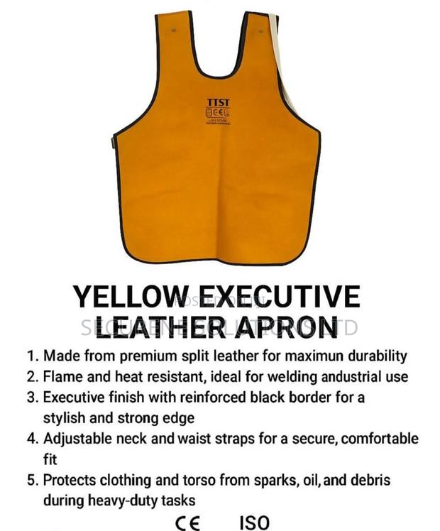 Yellow Executive Leather Apron - main view