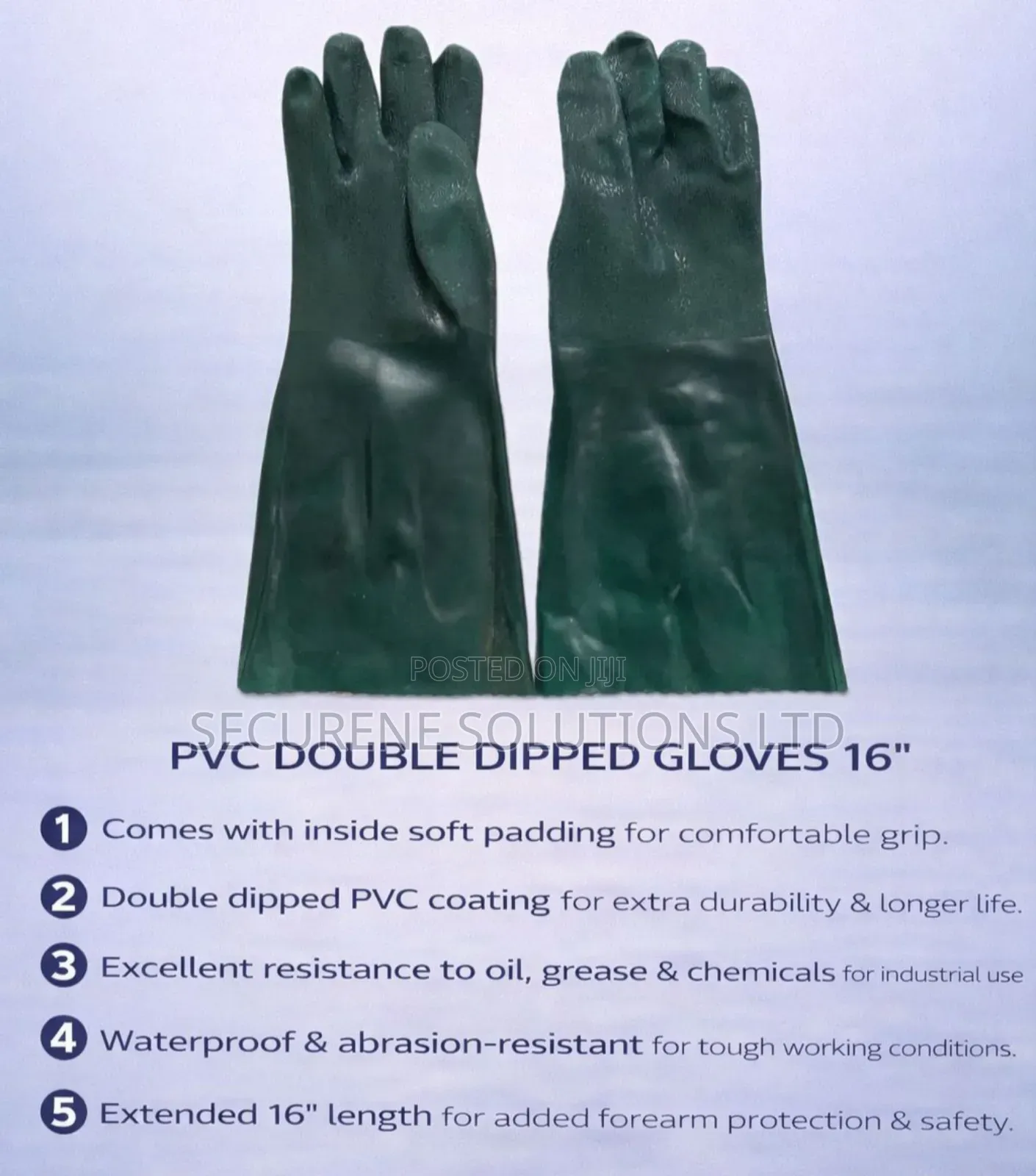 16" Pvc Double Dipped Gloves.