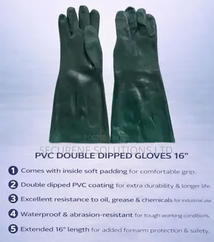 16" Pvc Double Dipped Gloves.
