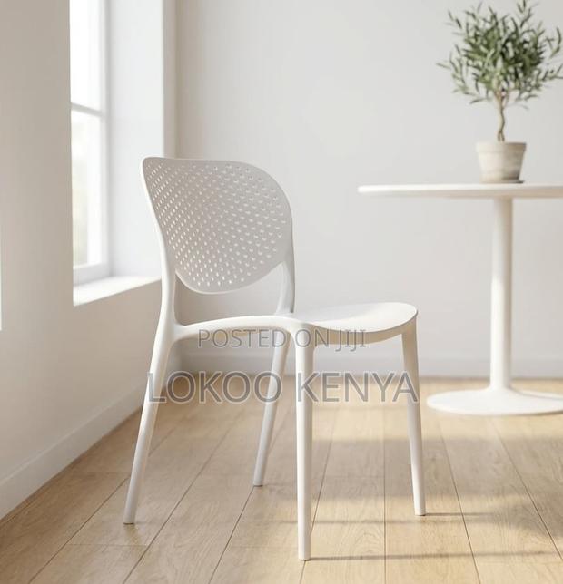 Dining Chair; Armless Durable Stackable Plasic Dining Chair - thumbnail 2