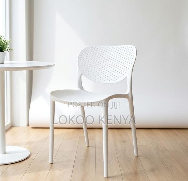 Dining Chair; Armless Durable Stackable Plasic Dining Chair - thumbnail 3