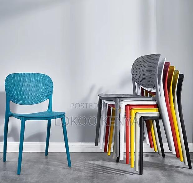 Dining Chair; Armless Durable Stackable Plasic Dining Chair - thumbnail 5