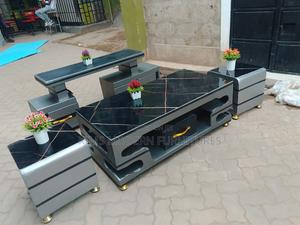 Stools + Table + Tv Stand Gray With Led Lights - main view