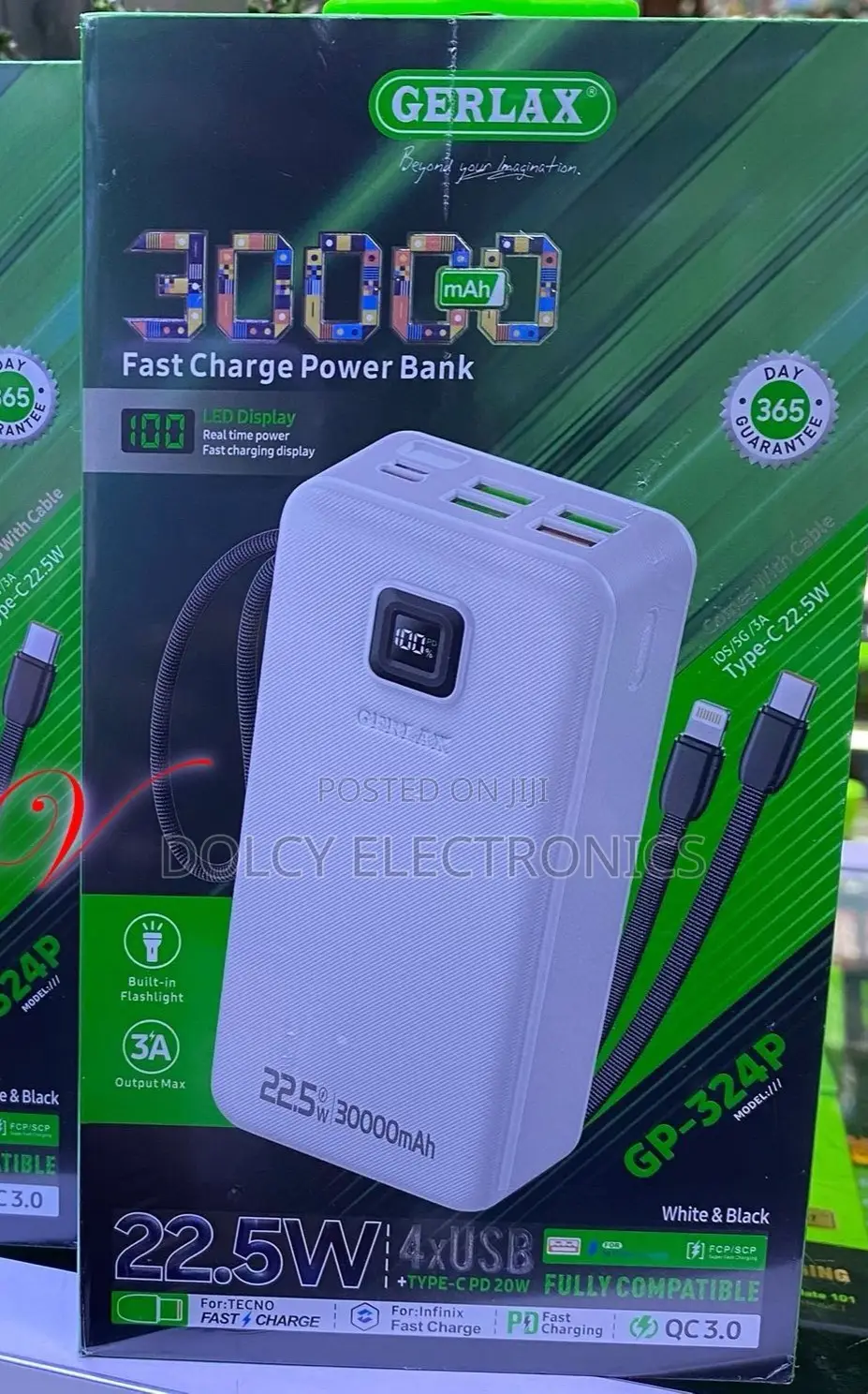 Gerlax 30,000mah 22.5w Fast Charging