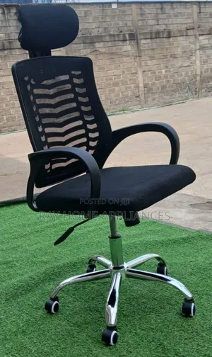 Secretarial Mesh Office Chair With Headrest Assembled