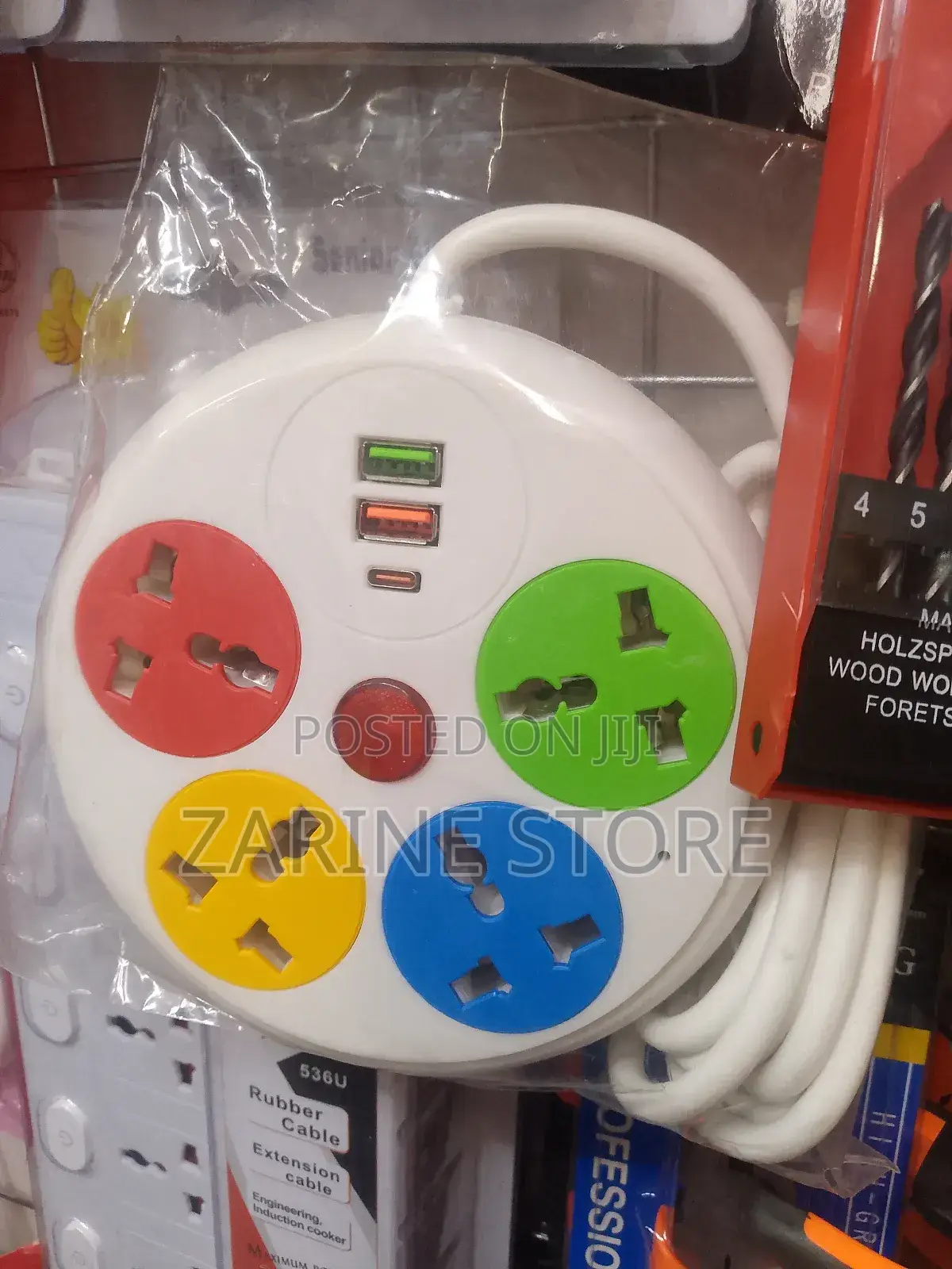 4 Ways 2 Usb 1 Type C Port Power Extension With Fuse Corded 3 Meters
