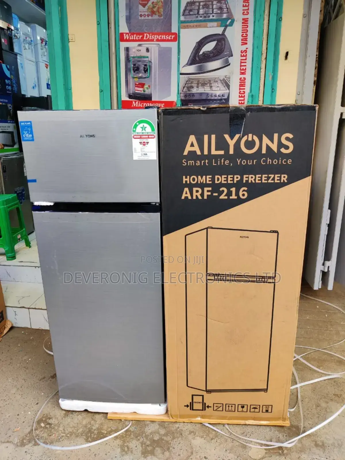 *Ailyons Double Door Fridge 216litres