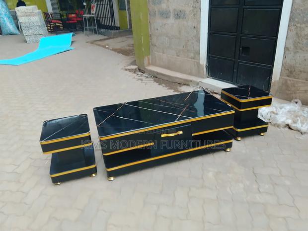 Tables Coffee Table Black With Gold Marble Top Black - main view