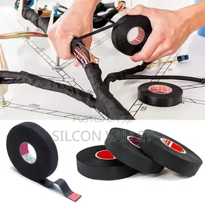 Auto Wiring Fabric Cloth Wrap Black Waterproof Cable Adhesive Tape