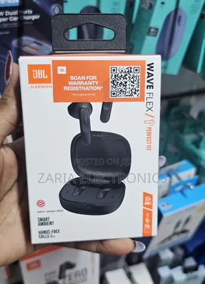Jbl Wave Flex Wireless Earbuds, Black 32hrs Battery Life