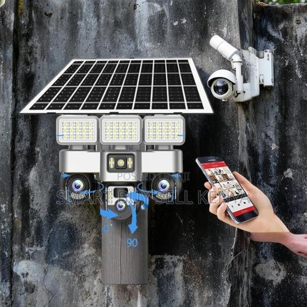 Quality Ensured 12mp 4g PTZ Multiple Lens Camera With Solar Floodlight - main view