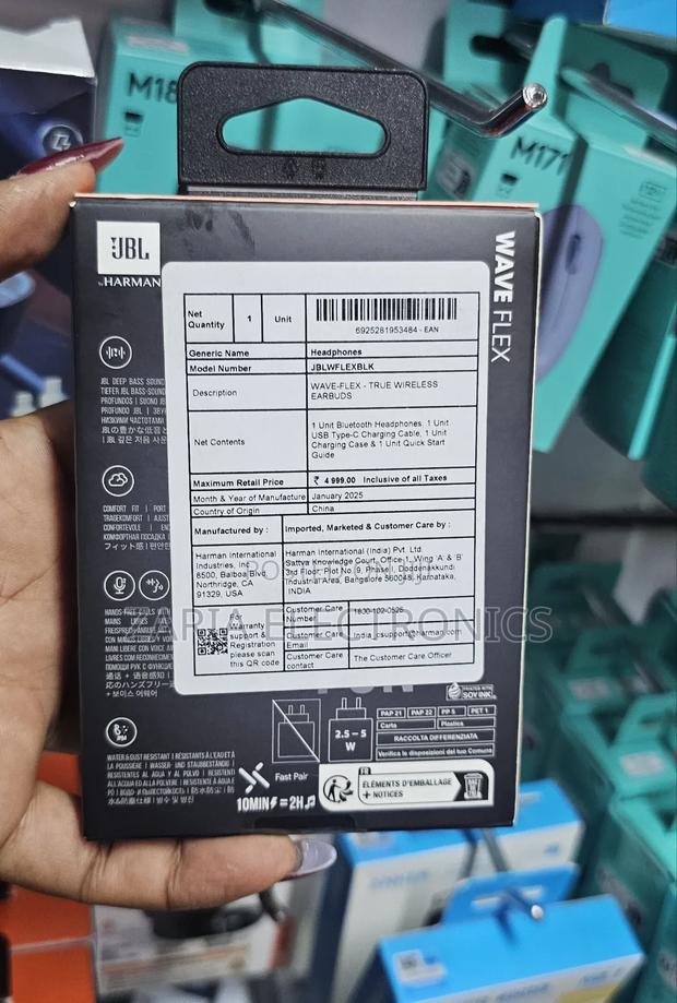 Jbl Wave Flex Wireless Earbuds, Black 32hrs Battery Life - thumbnail 3