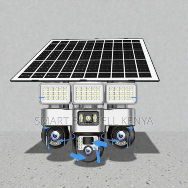 Efficient 12mp 4g PTZ Multiple Lens Solar Camera With Solar Floodlight - main view