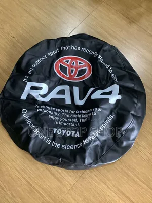 16" Black Soft Tire Cover Pu Leather Brand D Rav4 Logo