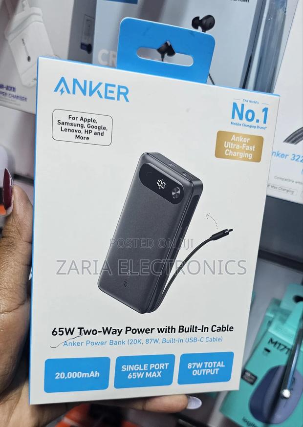 Anker Zolo Powerbank 20000mah,65watts One Port, 87watts2way Powerbank