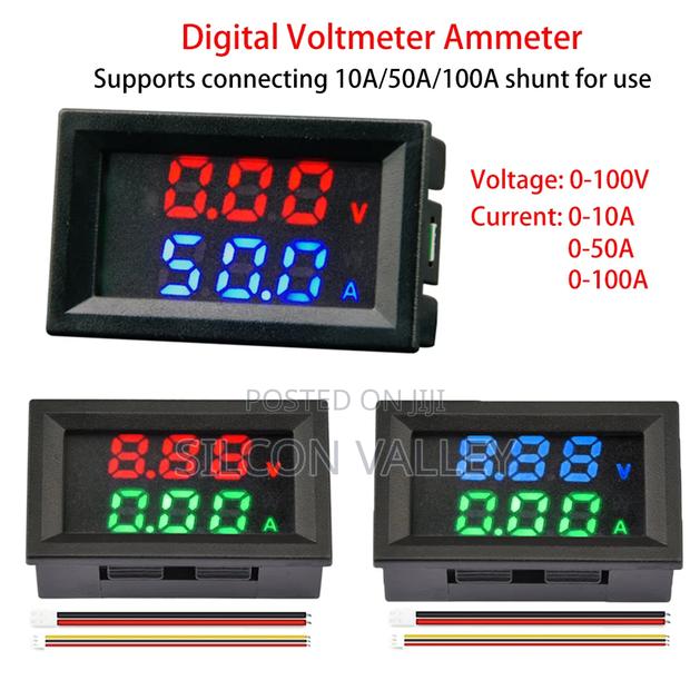 Digital Voltmeter Ammeter 0-100v 0-10a Current Meter Voltage Tester - thumbnail 3