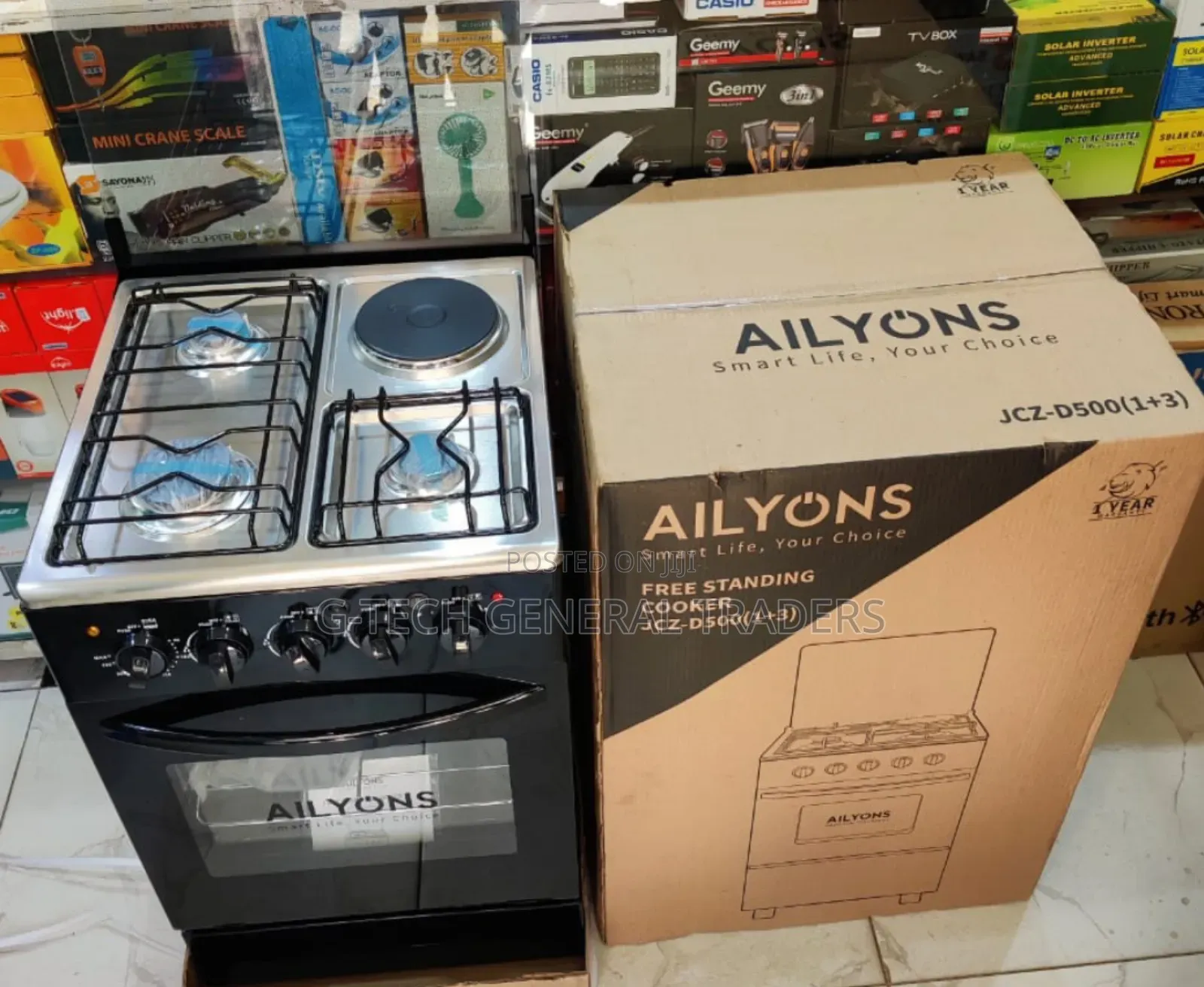 Ailyons 3gas+1hotplate 50*55 Standing Cooker With Electric Oven