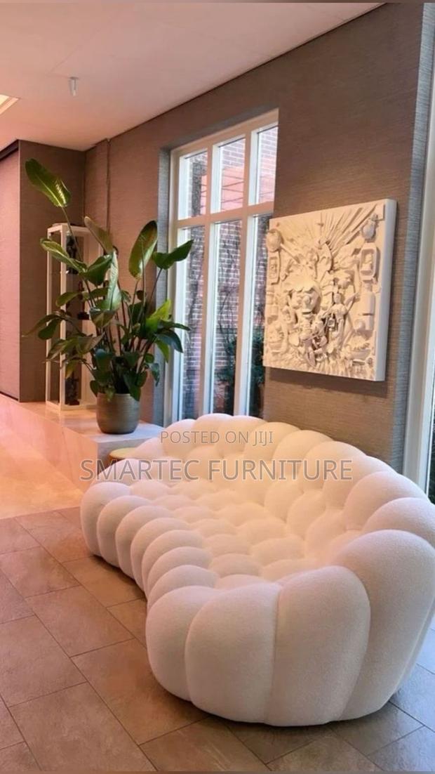 Bright 3 Seater Bubble White Sofa