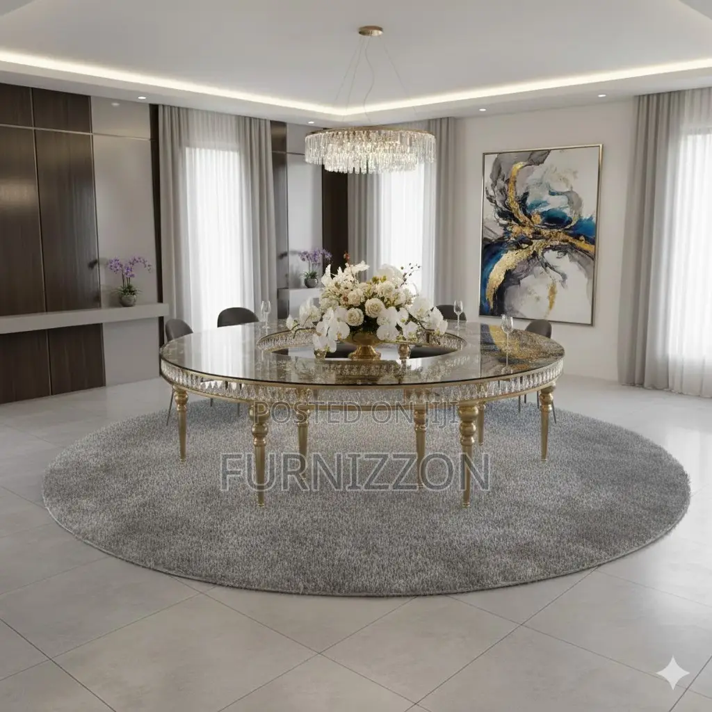 Modern Round Stainless Table for Events