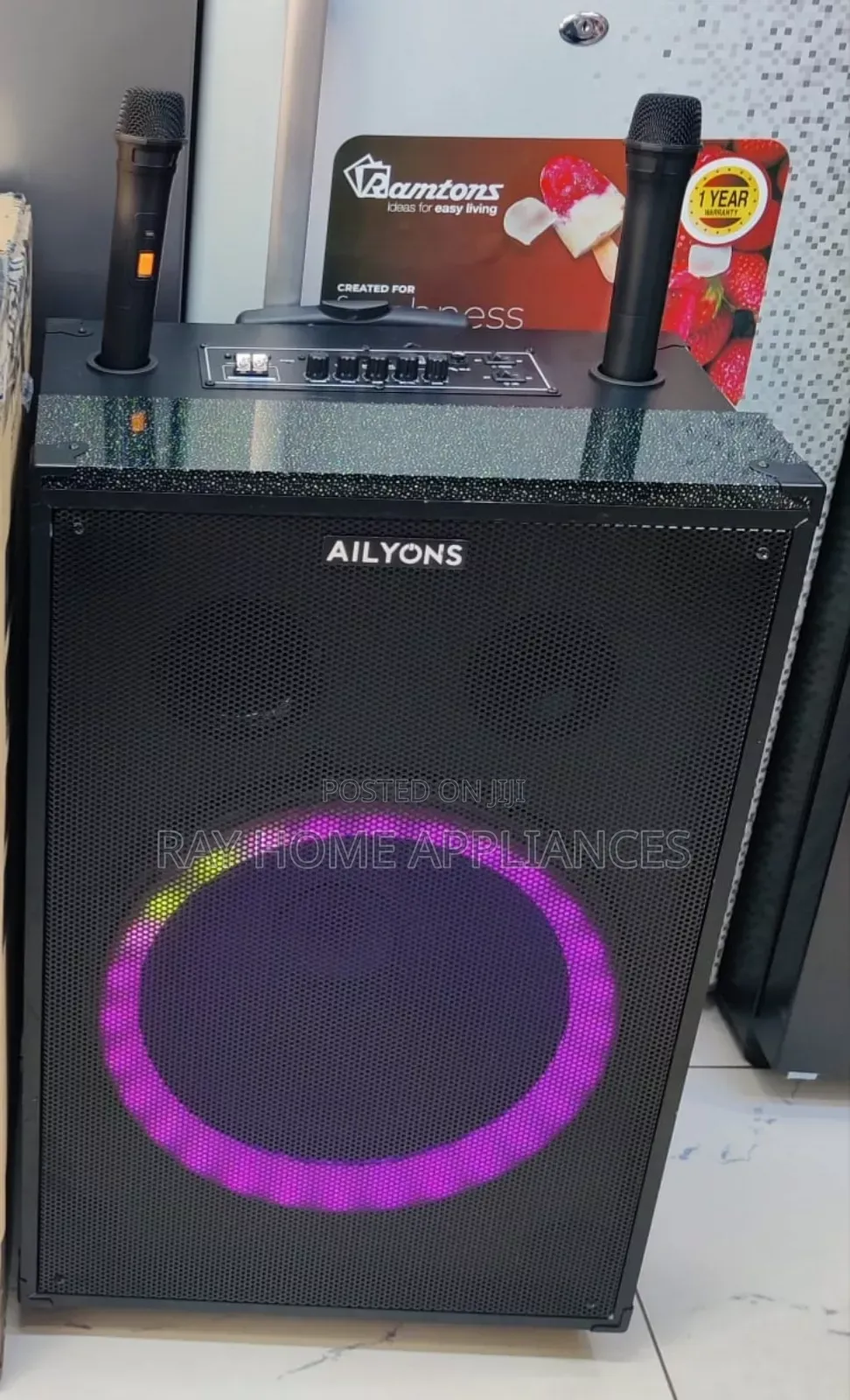15inches Ailyons Portable Party Speaker With 2 Mics
