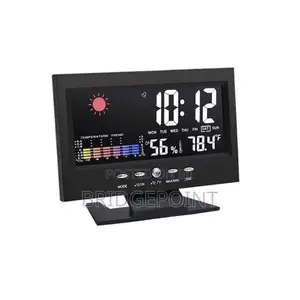 Led Color Screen Alarm Clock With Temperature, Humidity Calendar