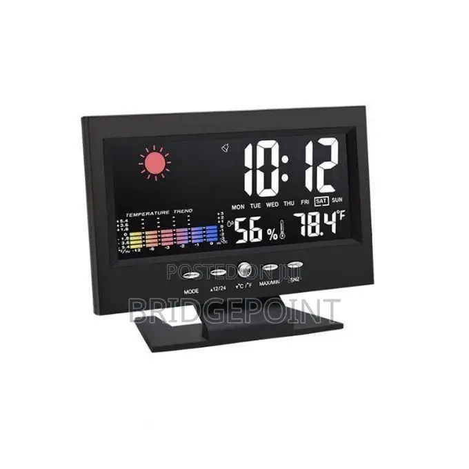 Led Color Screen Alarm Clock With Temperature, Humidity Calendar