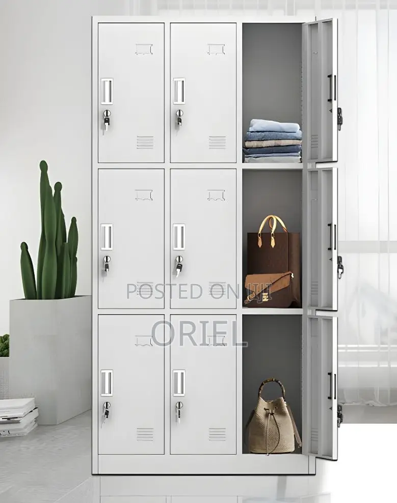 Office Cabinets; Corporate 9-Door Metal Document Storage Cabinet
