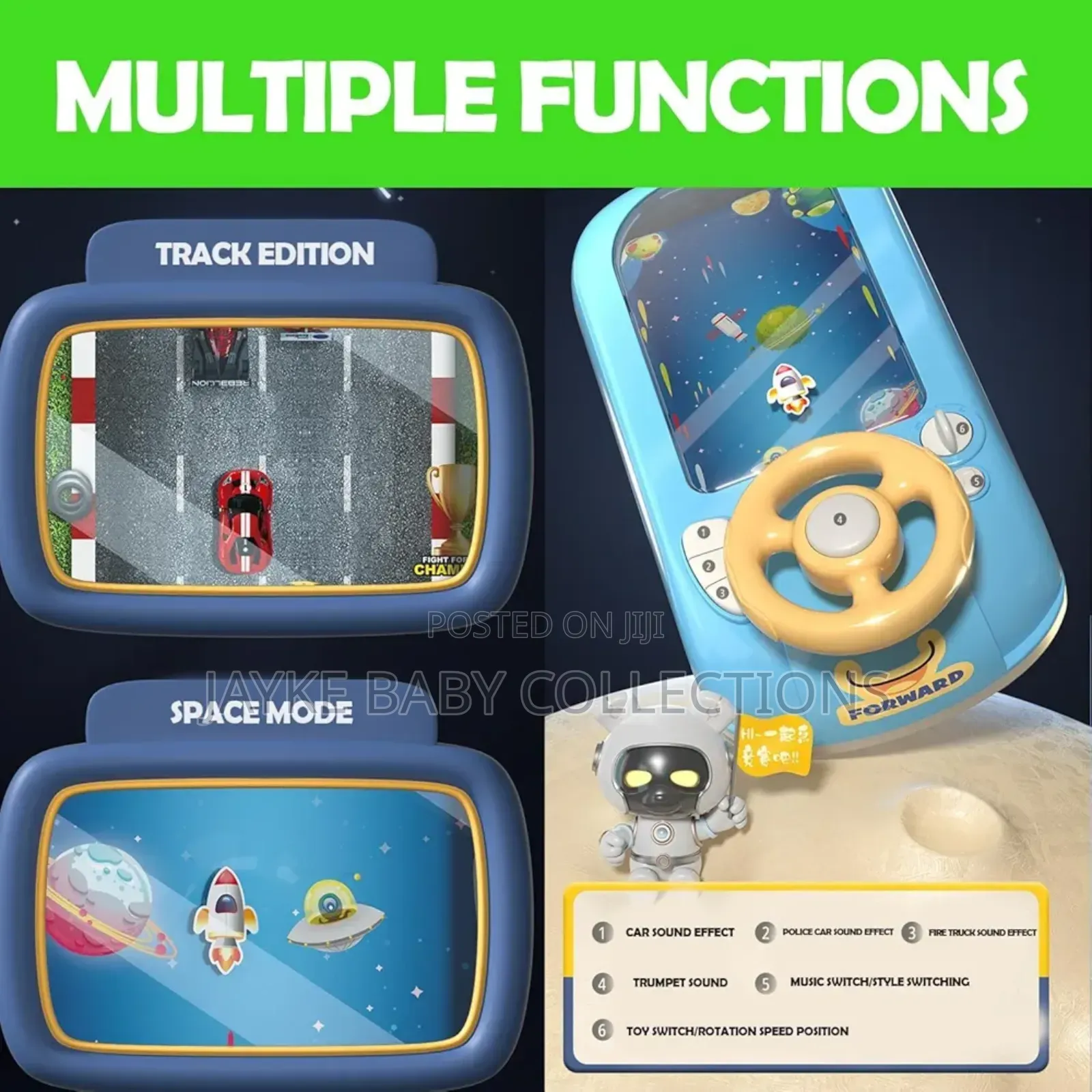 3+ Kids? Interactive Car Racing Steering Toy