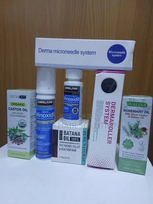 Minoxidil,Batana Oil, Castor Oil,Derma Roller,Derma Stamp