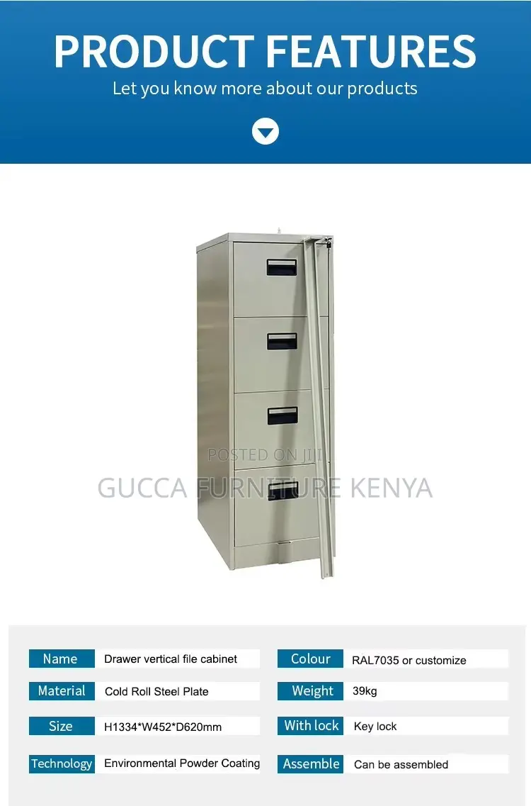 4-drawer Metallic Office Filling Cabinet