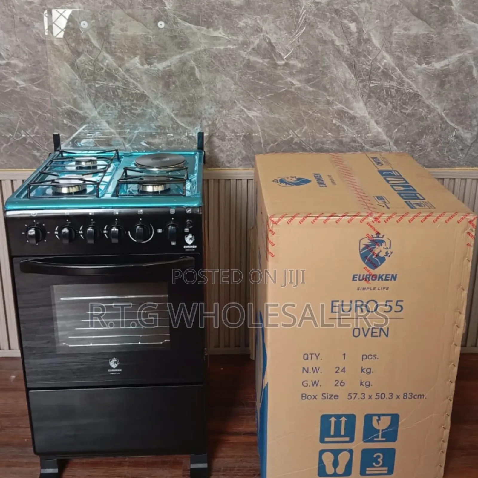 50×55 Euroken Standing Cooker 3+1 + Electric Oven