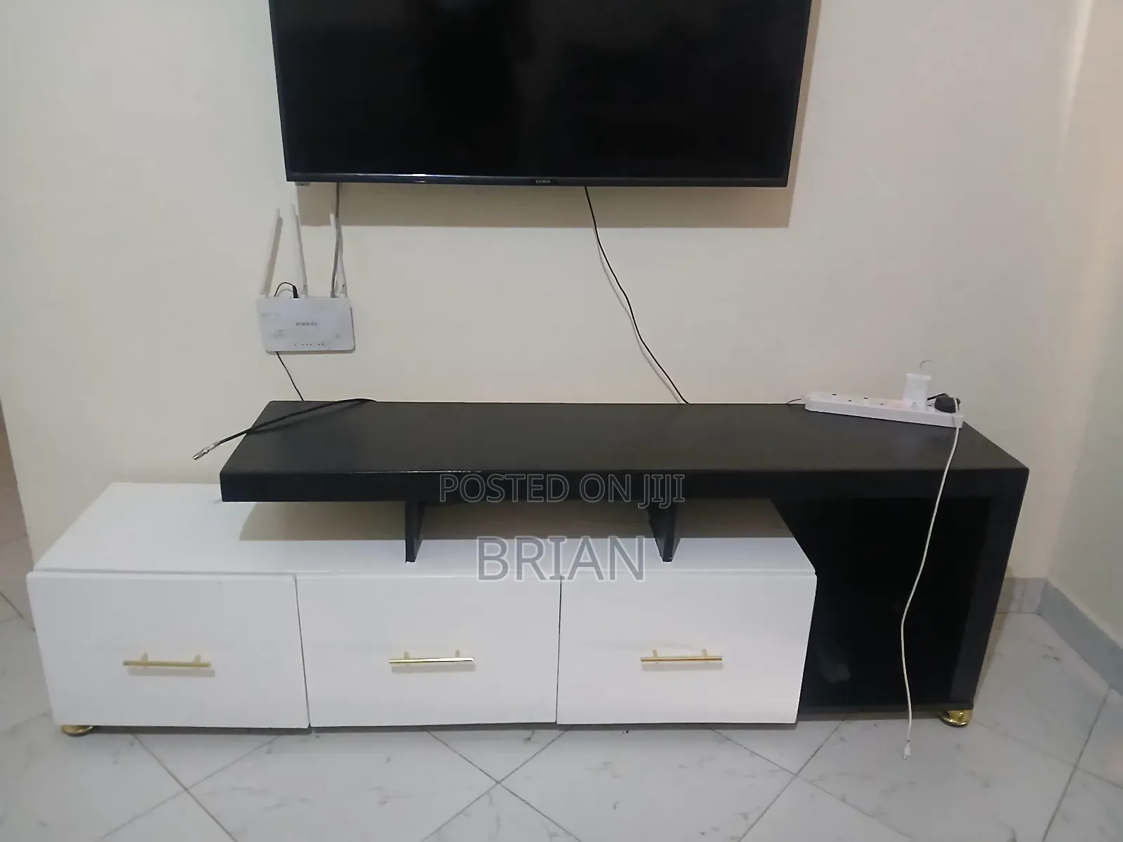 Modern Black and White Tv Stand