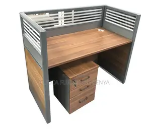 1-seater Office Brown Modular Workstation