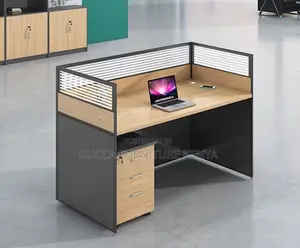 1-seater Office Brown Modular Workstation