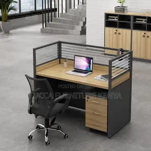 1-seater Office Brown Modular Workstation