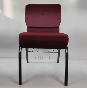 Office Chairs; Medium-Back Wooden Upholstered Church Seat