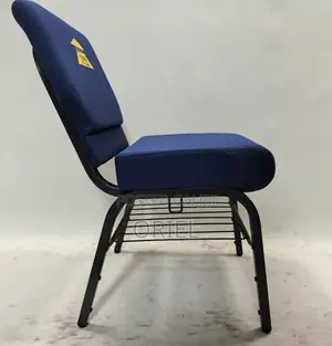 Office Chairs; Medium-Back Wooden Upholstered Church Seat
