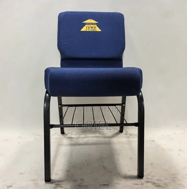 Office Chairs; Medium-Back Wooden Upholstered Church Seat