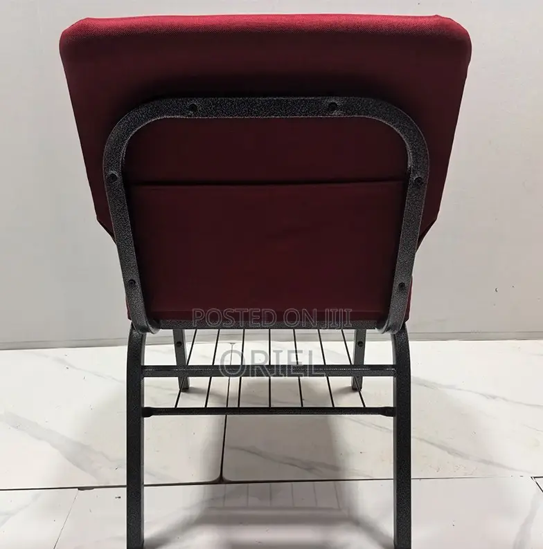 Office Chairs; Medium-Back Wooden Upholstered Church Seat